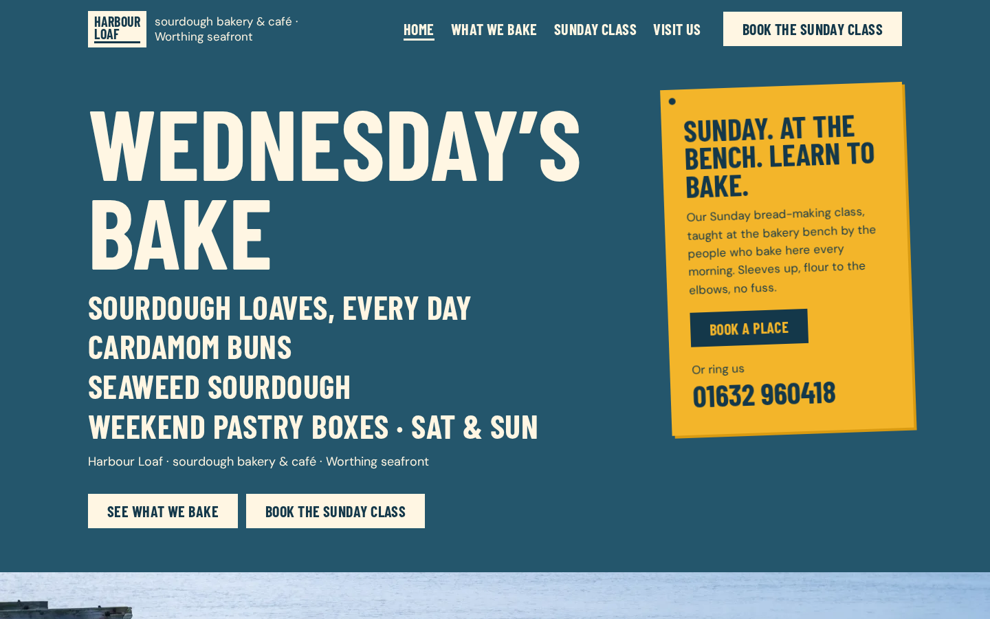 Harbour Loaf home page on a desktop screen