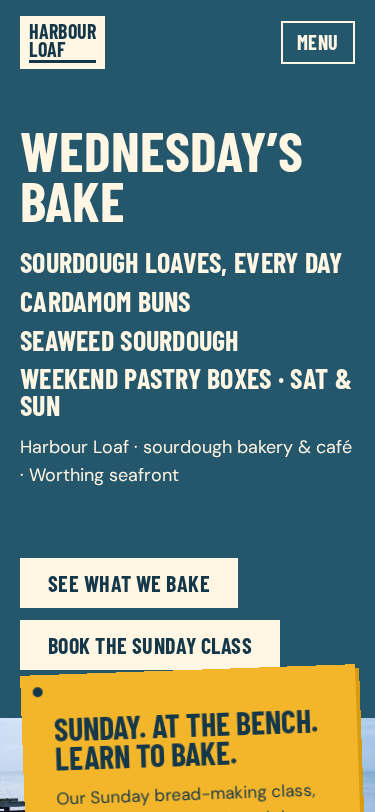 Harbour Loaf home page on a phone
